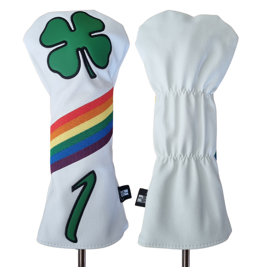 Luck Of The Irish Clover Back Side Premium Vegan Leather Golf Driver Cover