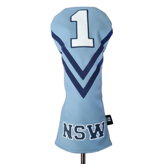 NSW Blues Origin NRL Premium Vegan Leather Golf Driver Cover