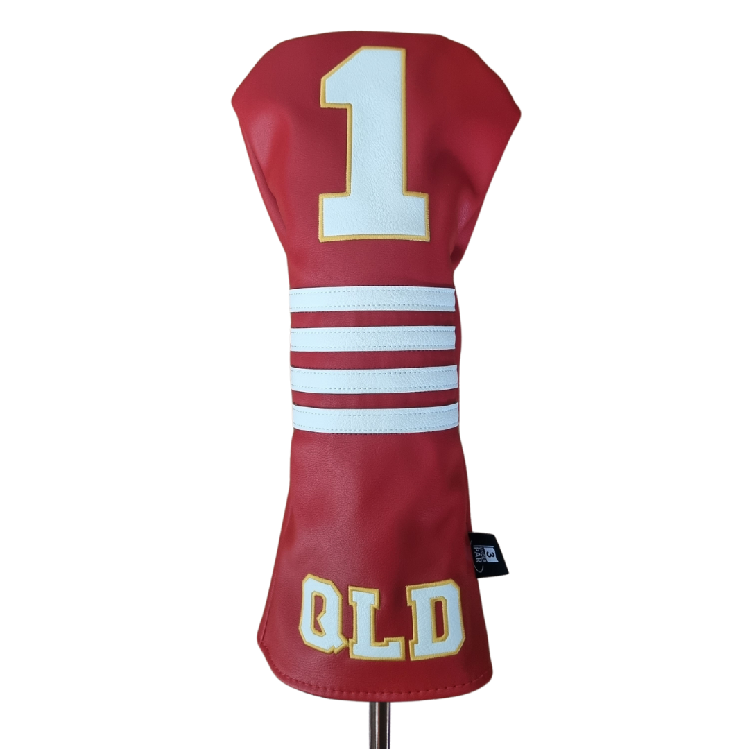 QLD Maroons Origin NRL Premium Vegan Leather Golf Driver Cover